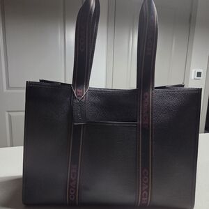 Coach Large Black Leather Smith Tote Bag